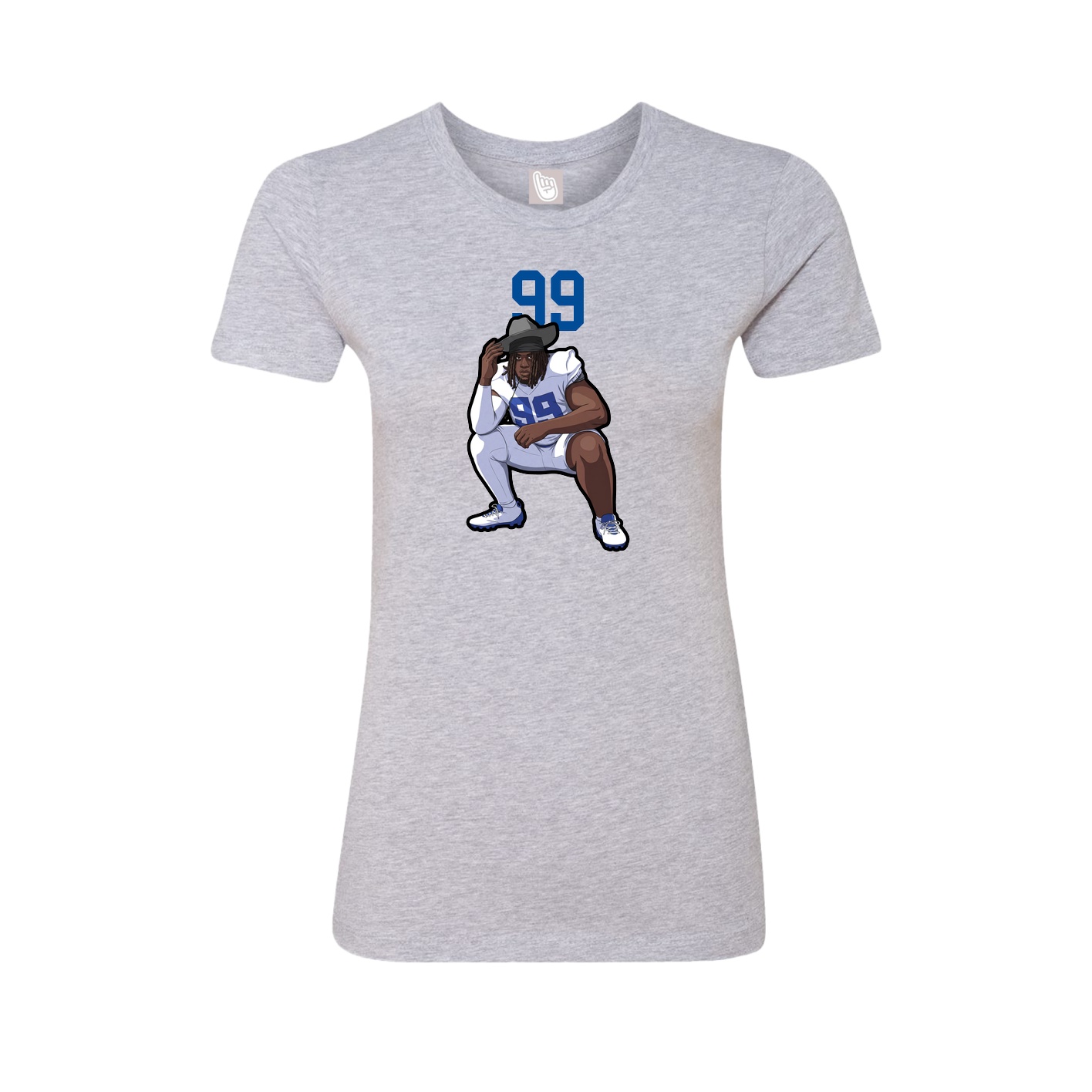 Fitted Women's Tee — Number Top in Grey