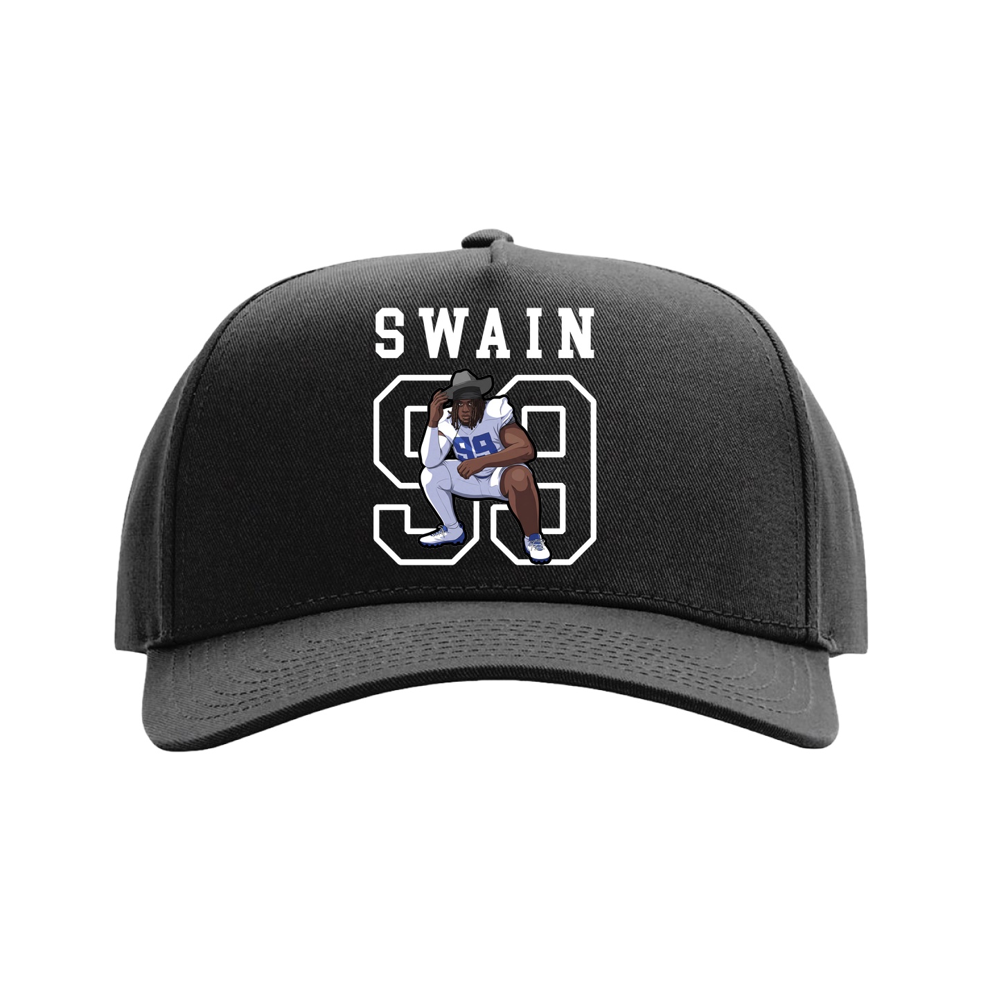 Full Fabric Five-Panel Champ Cap — Shirsey in Black