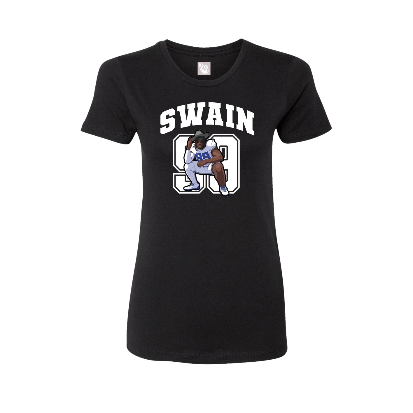 Fitted Women's Tee — Number in Black