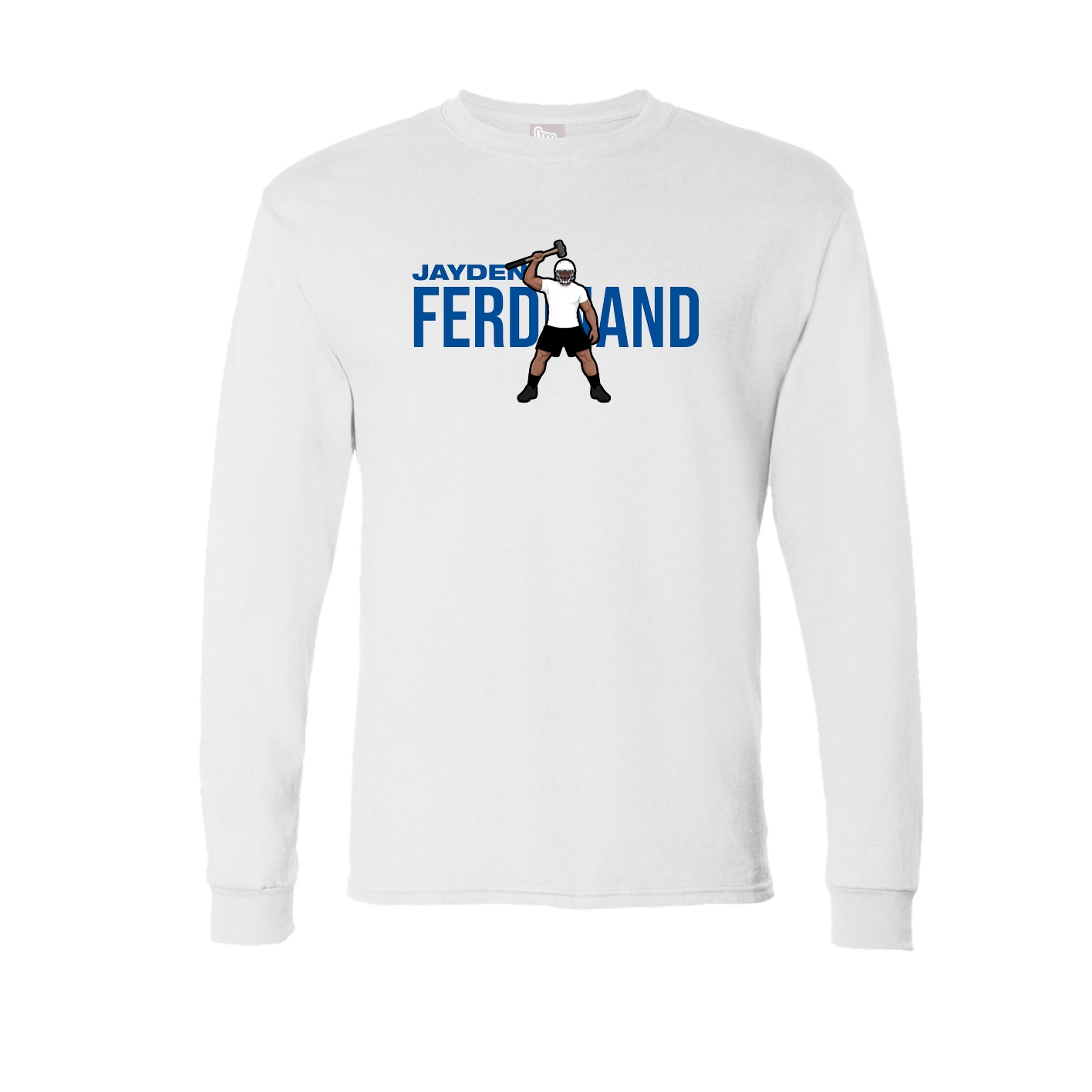 Long Sleeve Tee — Player Name in White