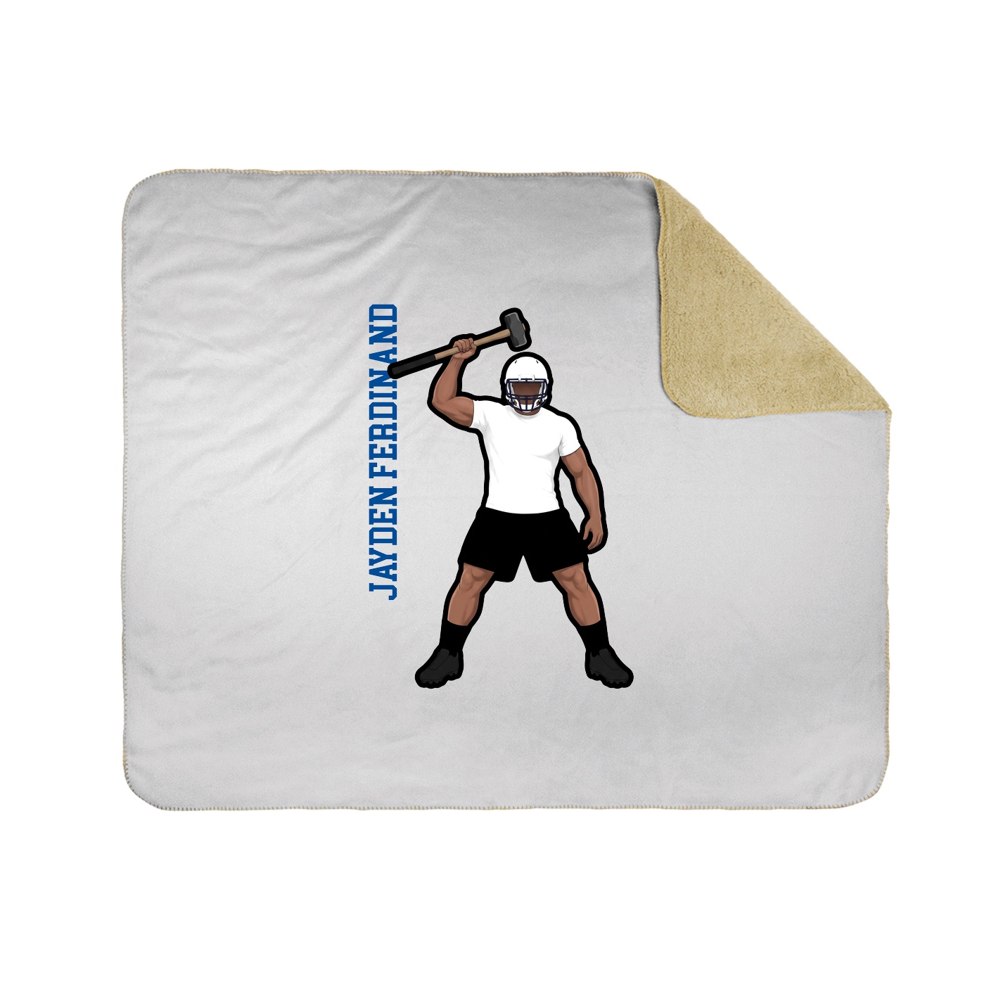 Throw Blanket — Name Vertical in White