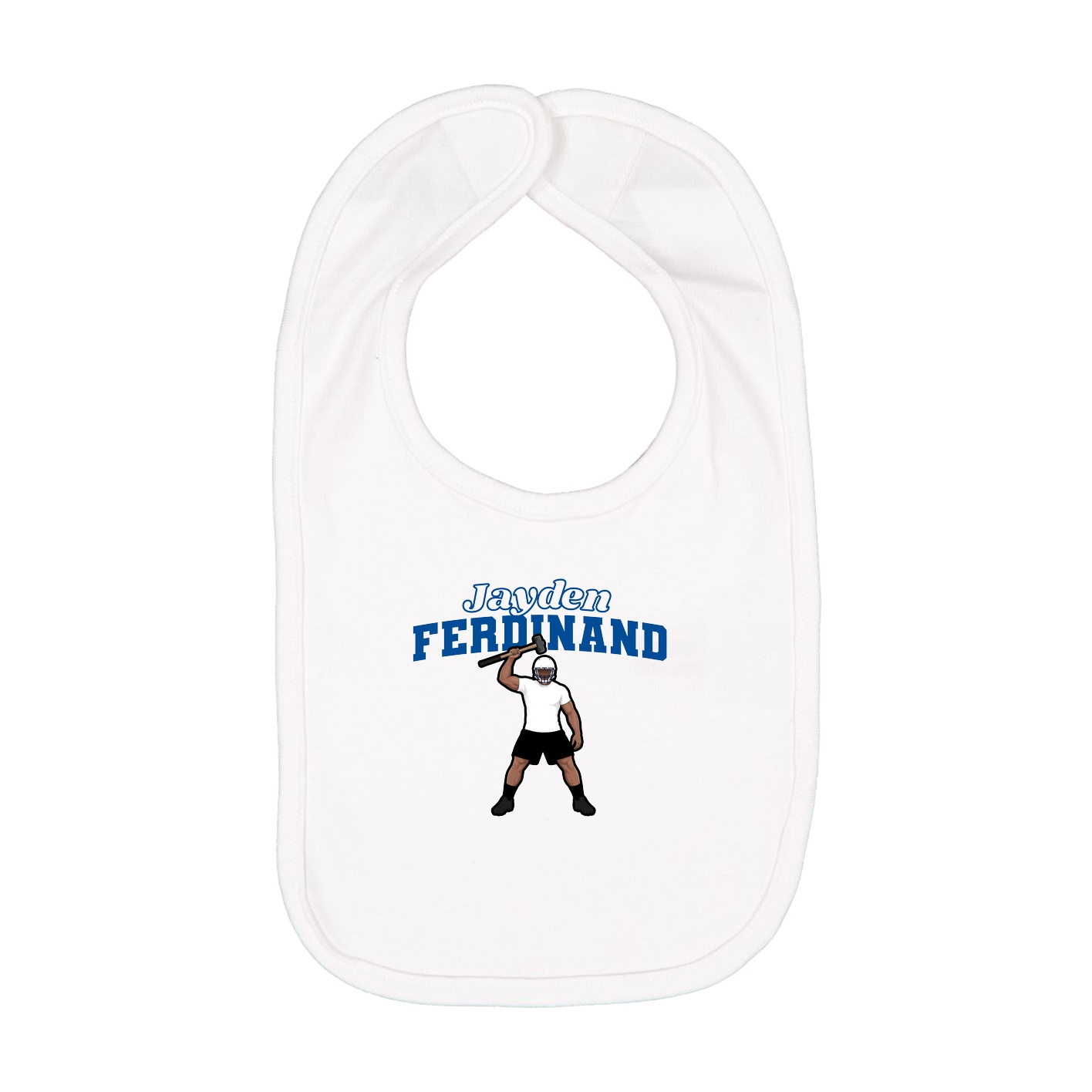 Infant Bib — Name Arch in White