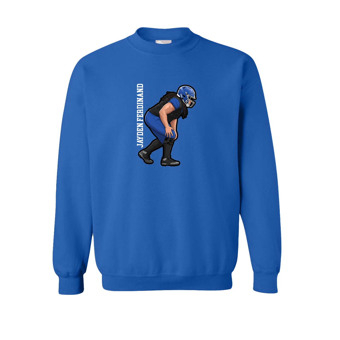 Fleece Crew — Name Vertical in Royal