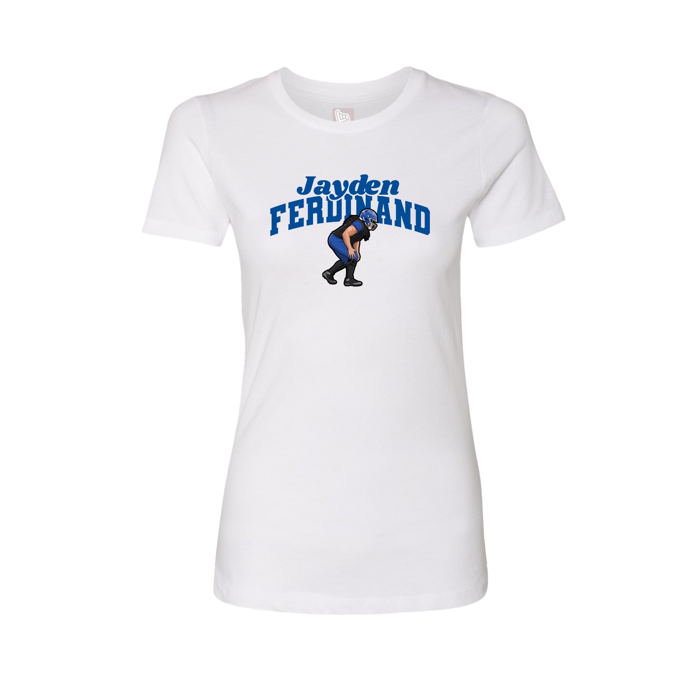 Fitted Women's Tee — Signature Arch in White