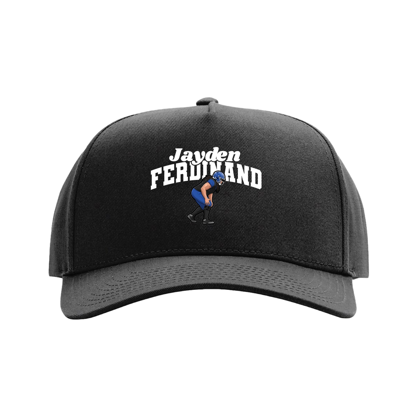 Full Fabric Five-Panel Champ Cap — Signature Arch in Black