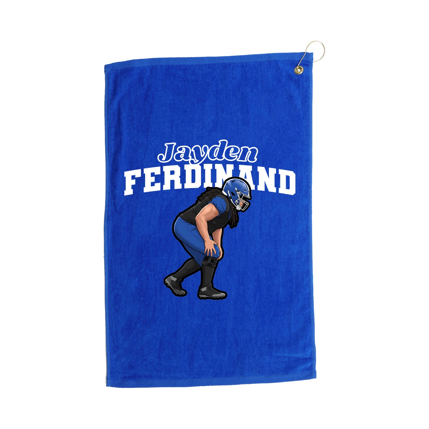 Golf Towel — Name Arch in Royal