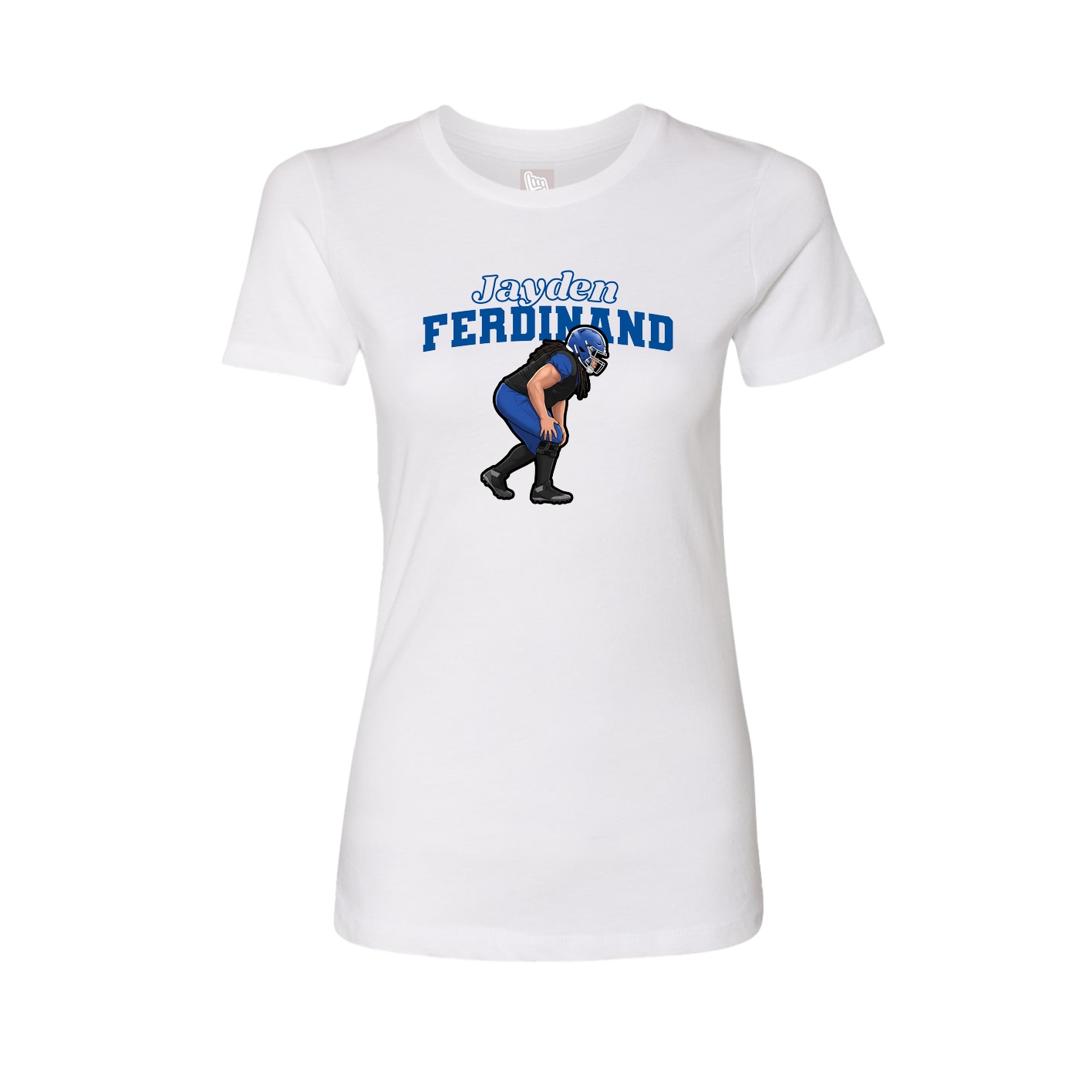 Fitted Women's Tee — Name Arch in White