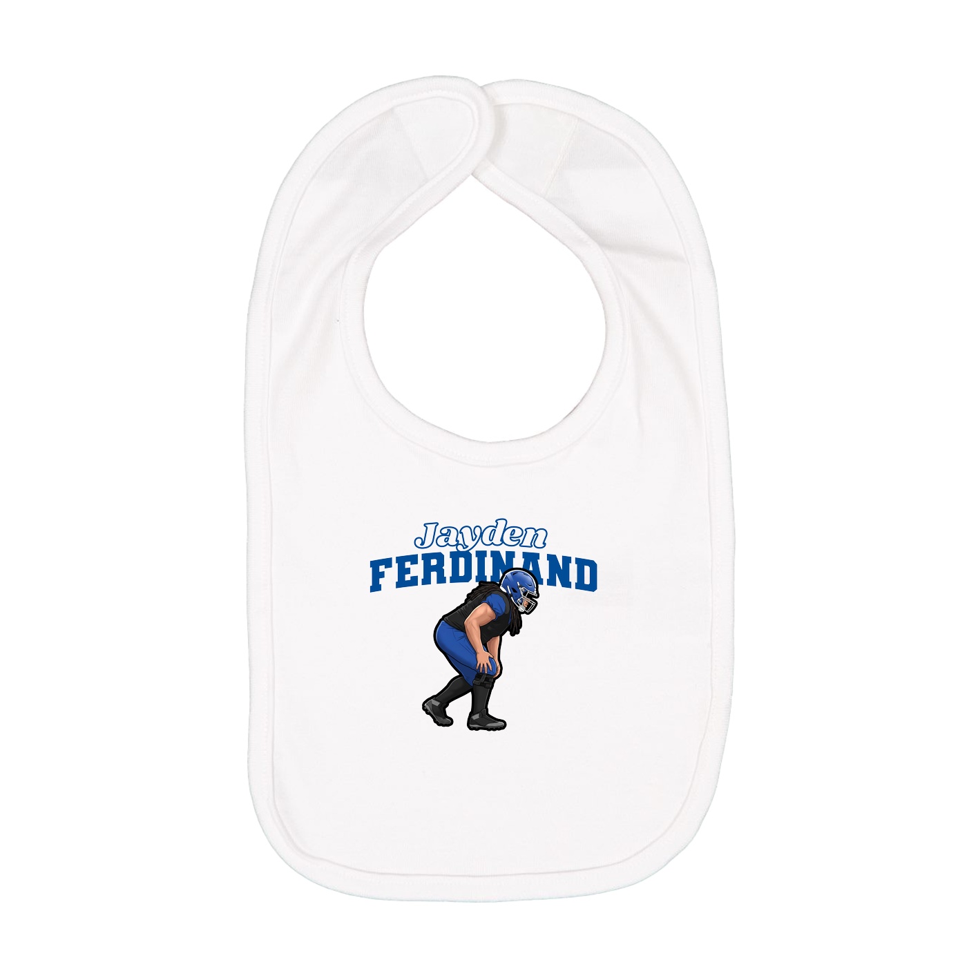 Infant Bib — Name Arch in White