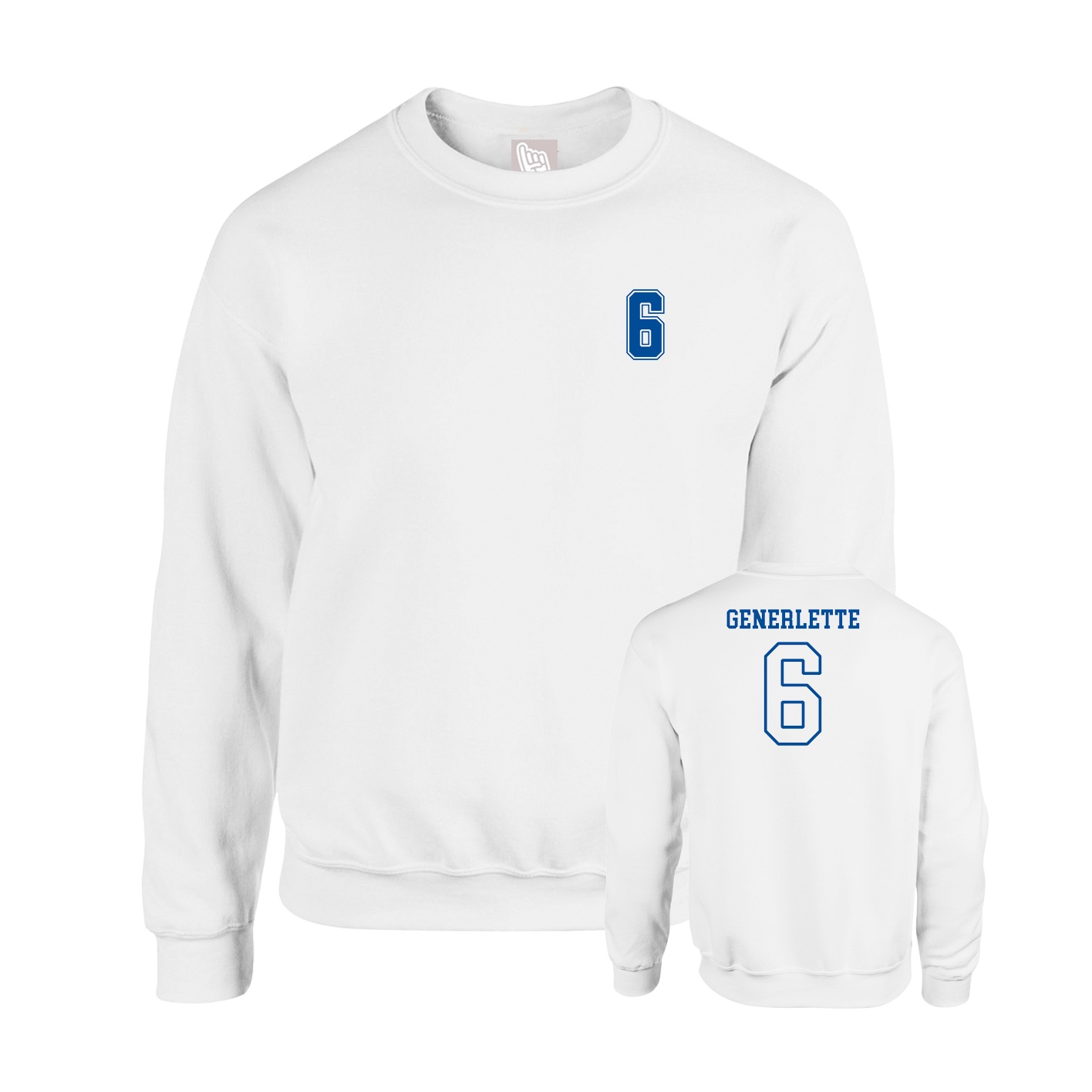 Fleece Crew — Chest Back in White