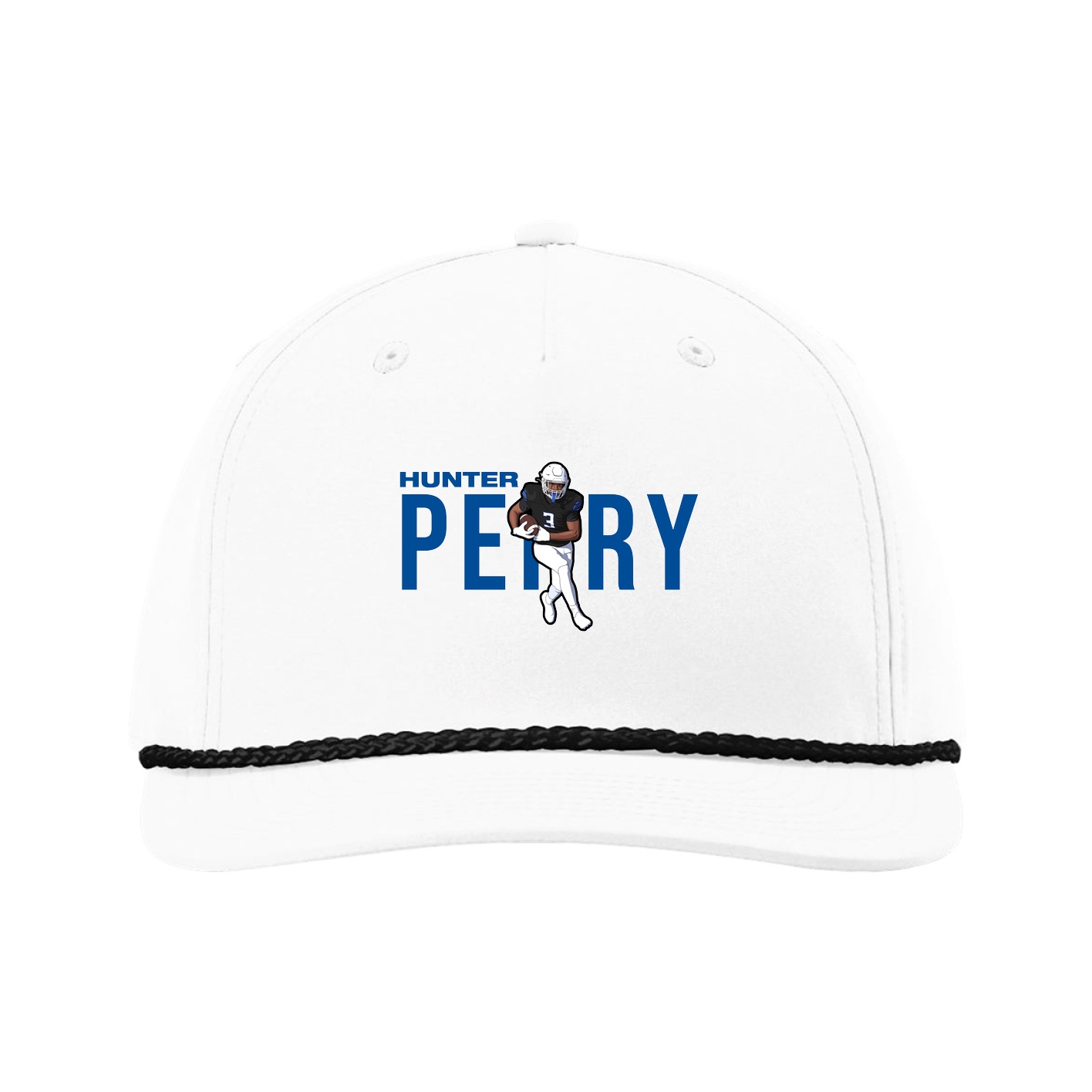 Five-Panel Classic Rope Cap — Player Name in White