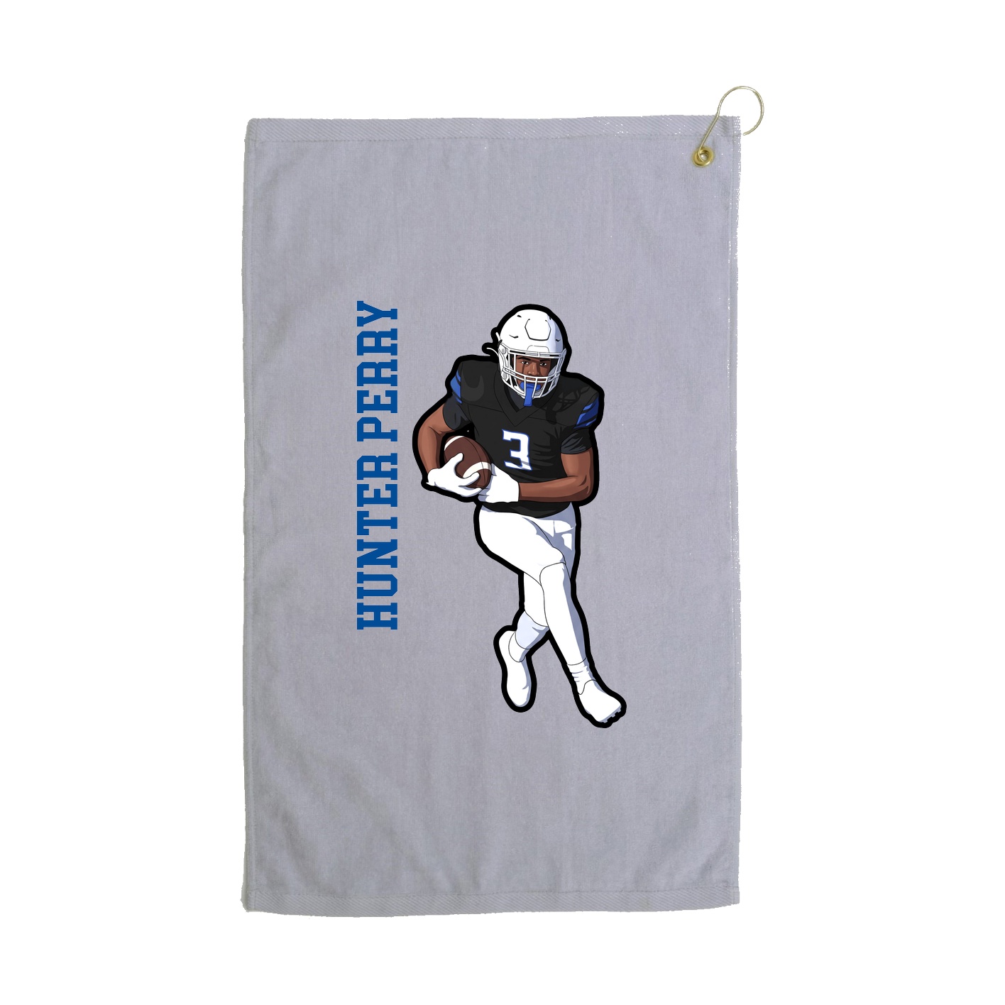 Golf Towel — Name Vertical in Grey
