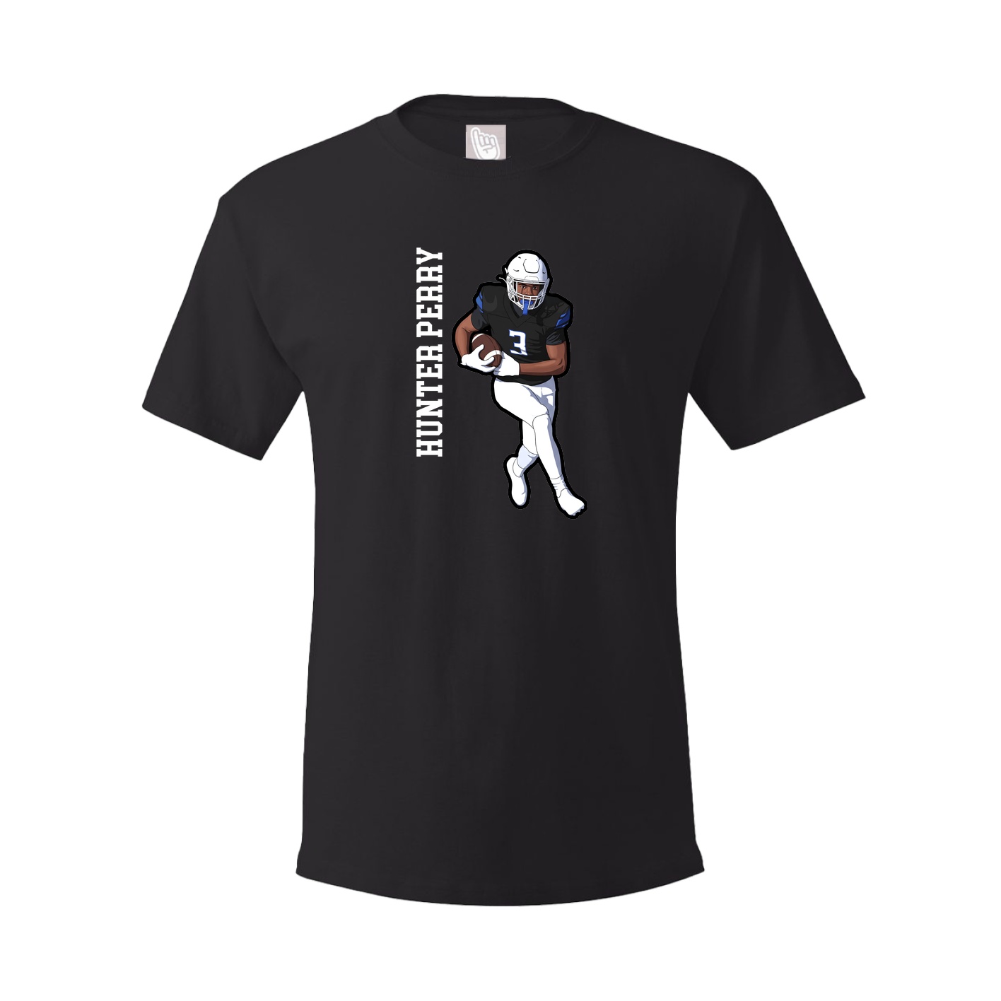 Youth Tee — Name Vertical in Black