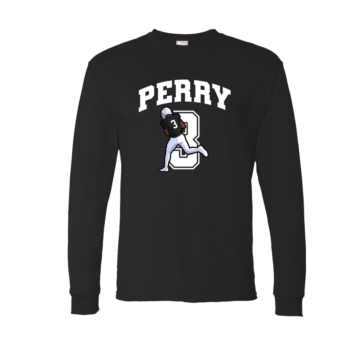 Long Sleeve Tee — Number in Black
