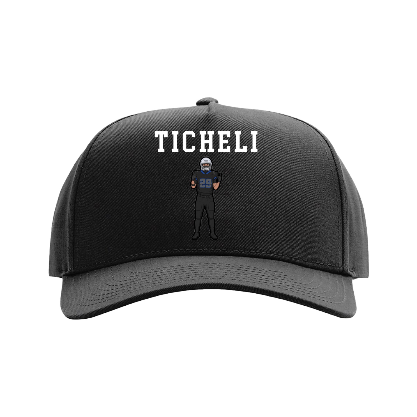 Full Fabric Five-Panel Champ Cap — Shirsey in Black