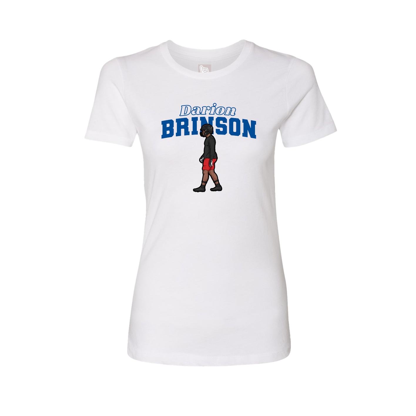 Fitted Women's Tee — Name Arch in White