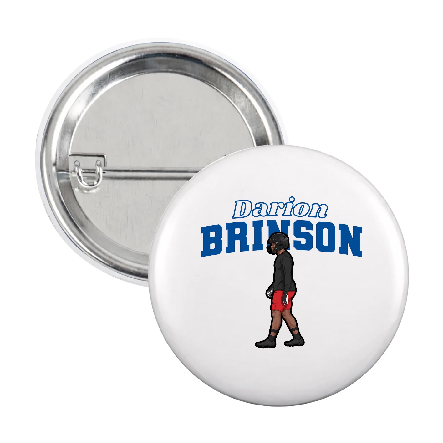 Game Day Button — Name Arch in White