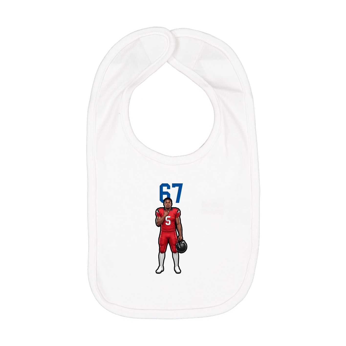 Infant Bib — Number Top in White
