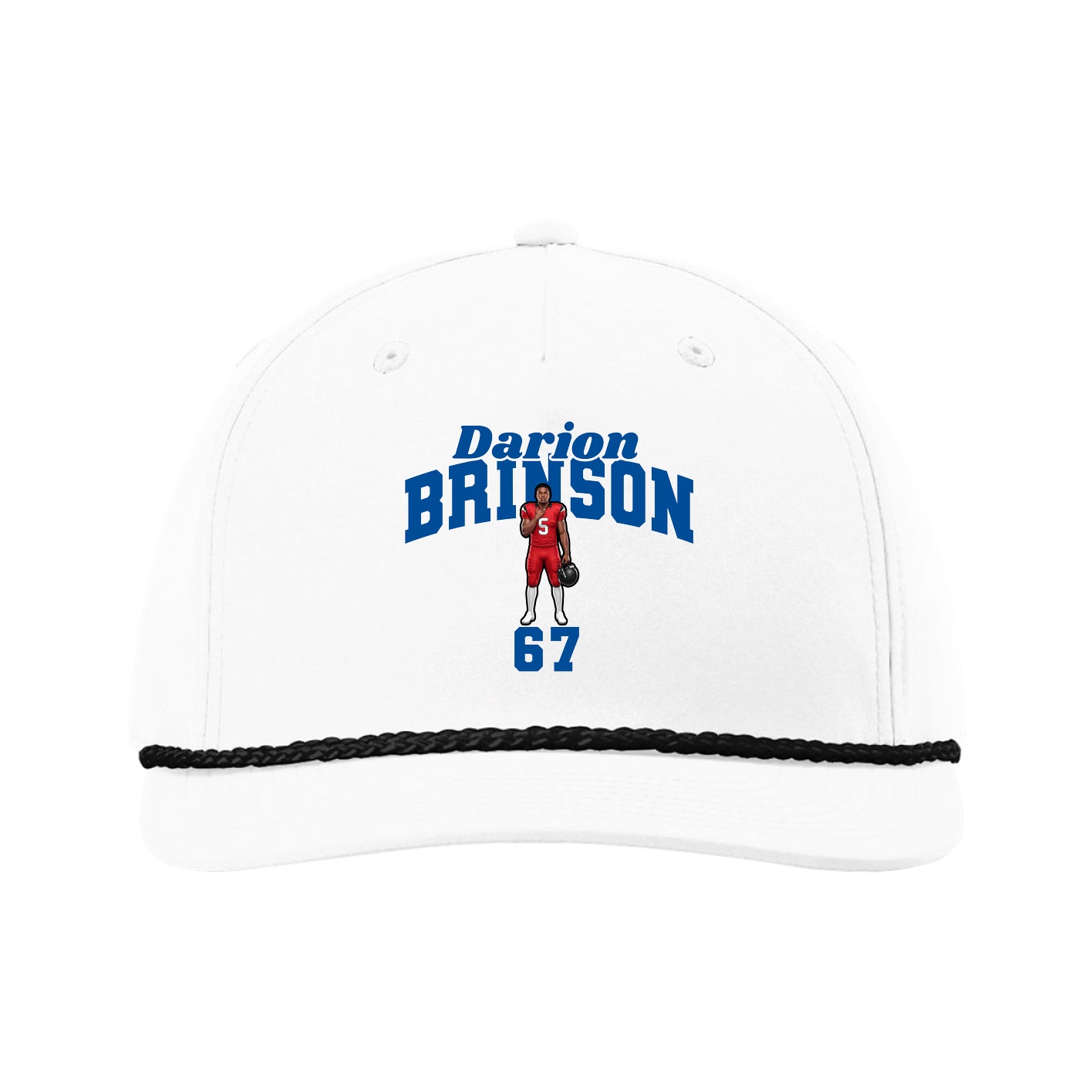 Five-Panel Classic Rope Cap — Signature Arch in White