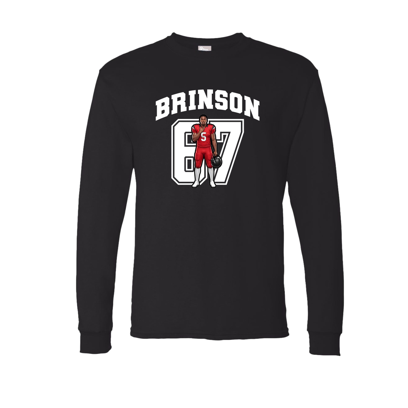 Long Sleeve Tee — Number in Black