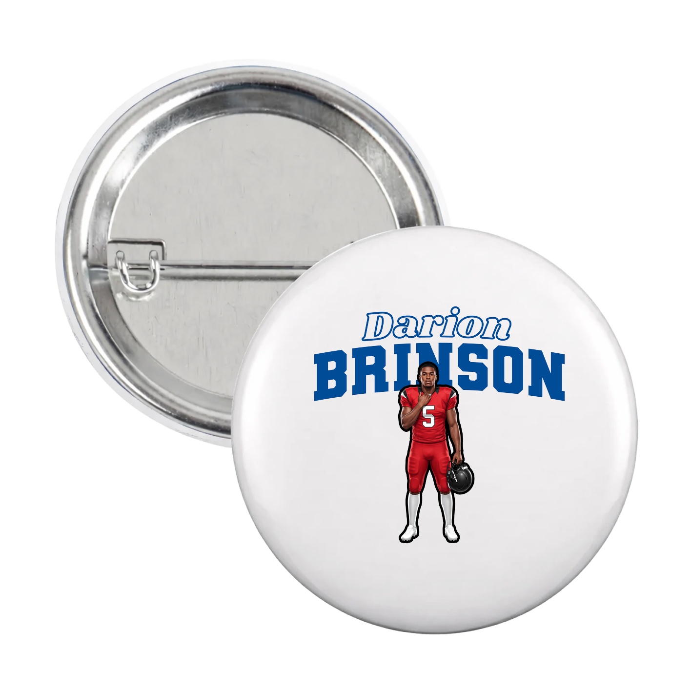 Game Day Button — Name Arch in White