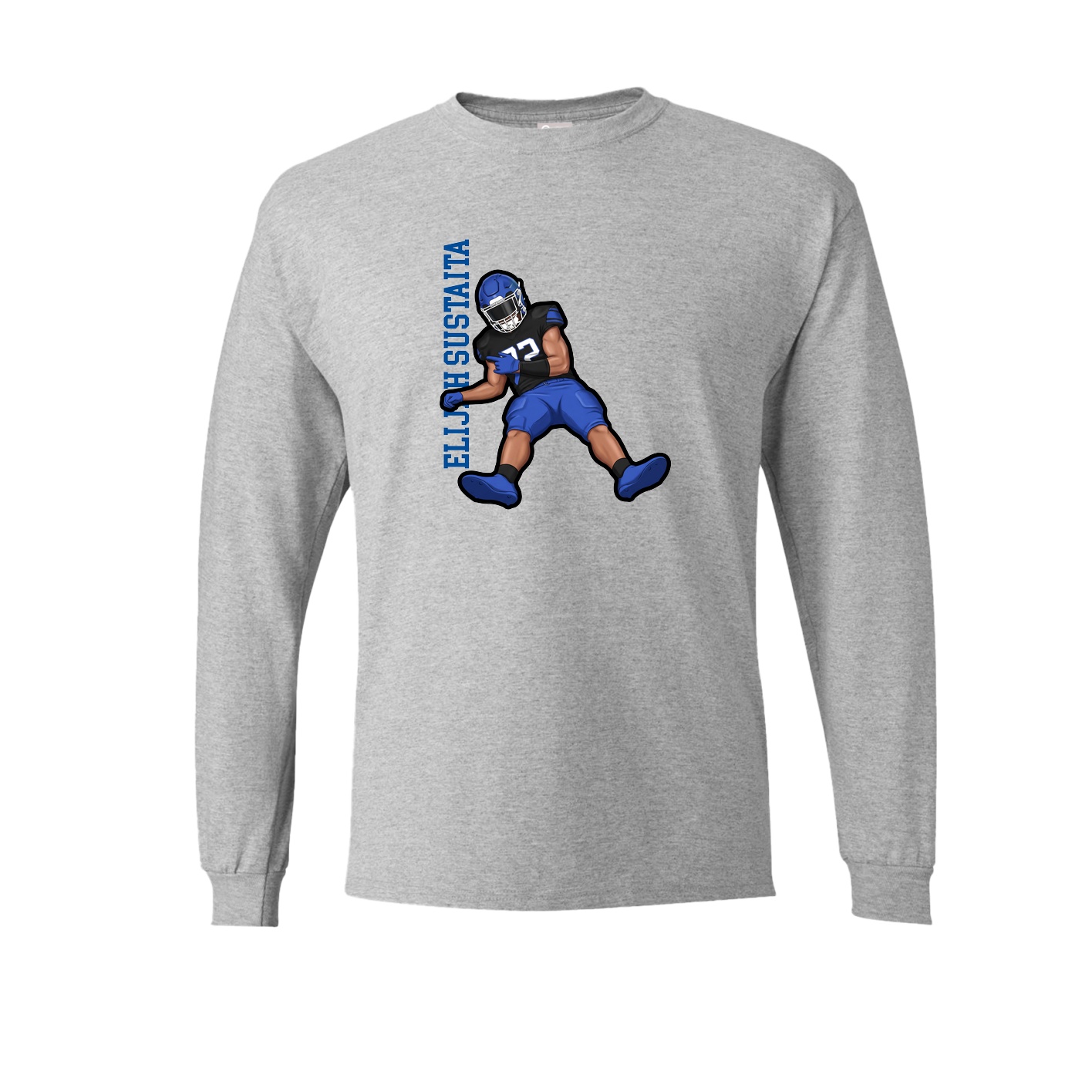 Long Sleeve Tee — Name Vertical in Grey