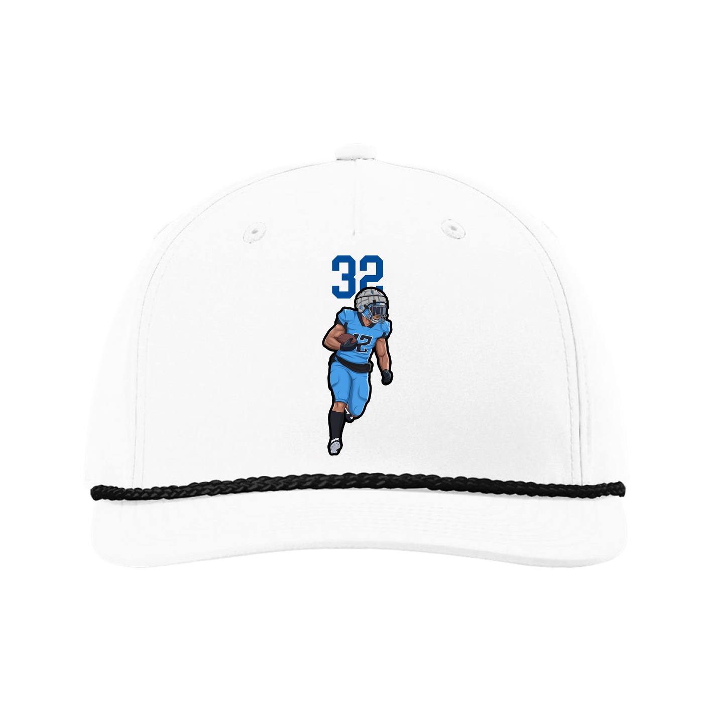 Five-Panel Classic Rope Cap — Number Top in White