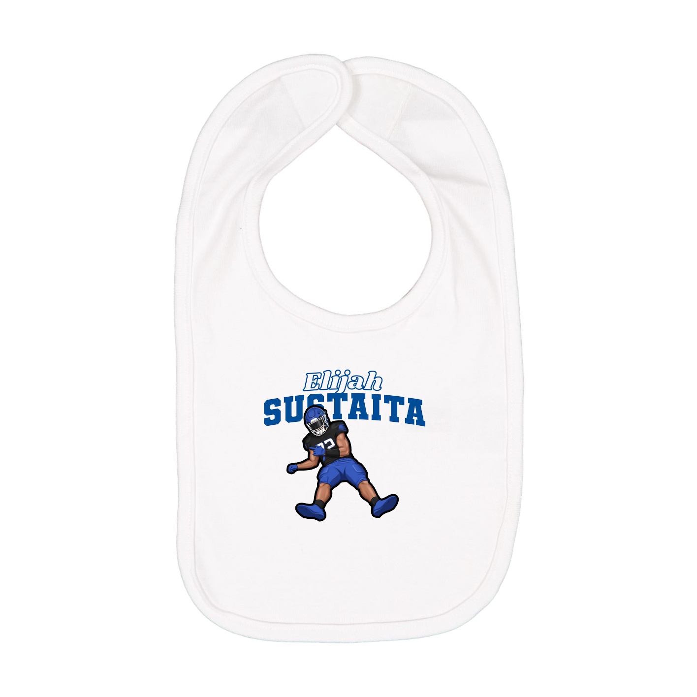 Infant Bib — Name Arch in White
