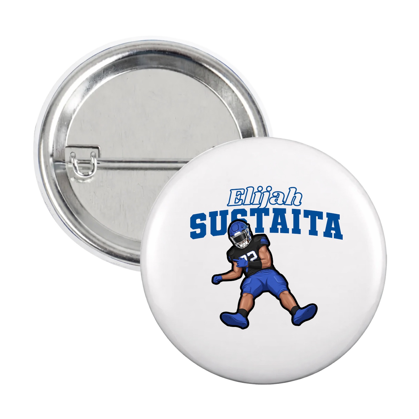 Game Day Button — Name Arch in White