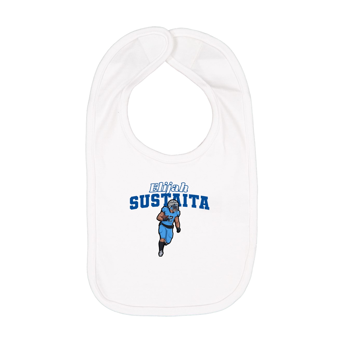 Infant Bib — Name Arch in White