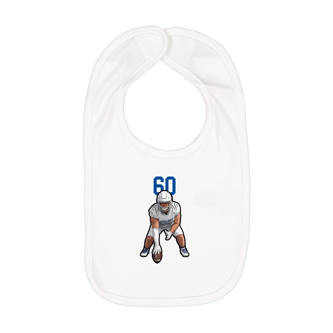 Infant Bib — Number Top in White