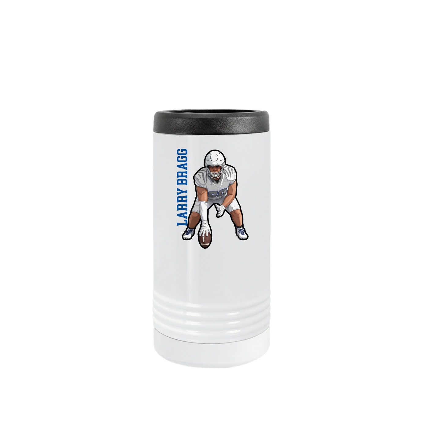 Slim Beverage Holder — Name Vertical in White