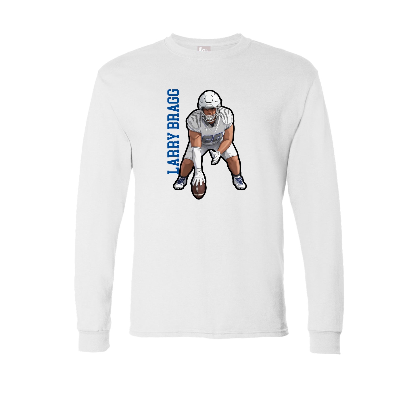 Long Sleeve Tee — Name Vertical in White