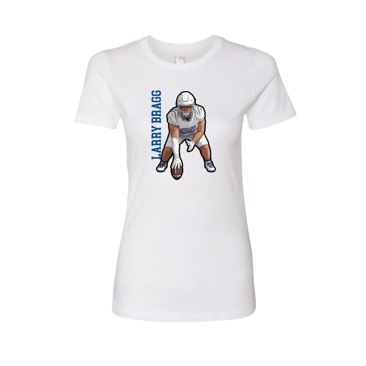 Fitted Women's Tee — Name Vertical in White