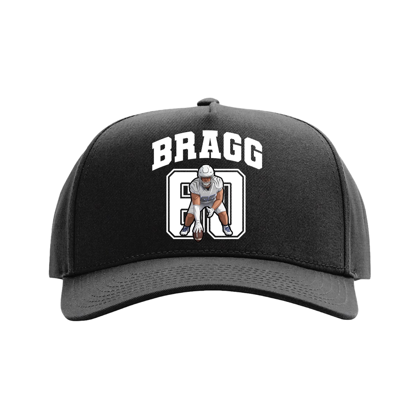 Full Fabric Five-Panel Champ Cap — Number in Black