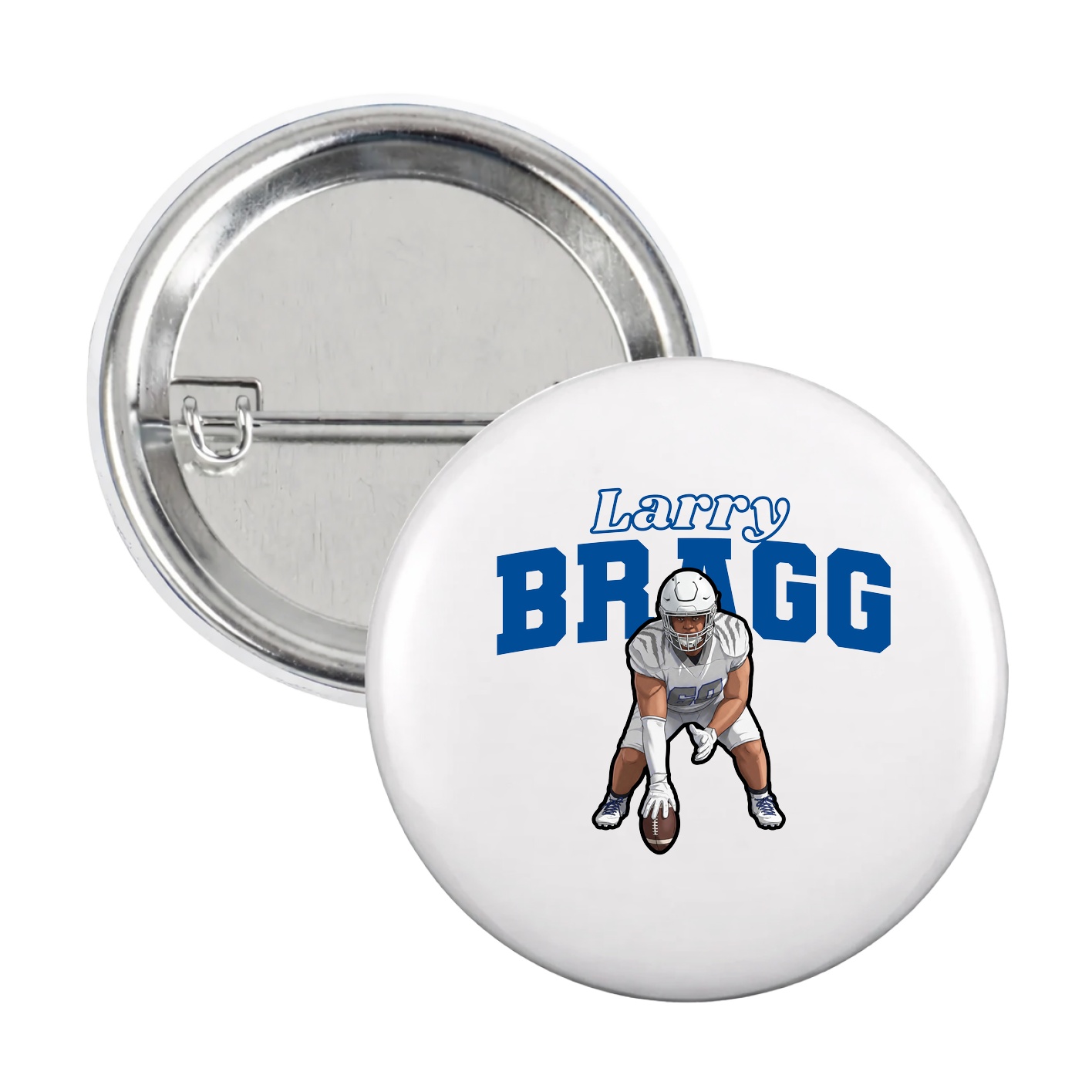 Game Day Button — Name Arch in White