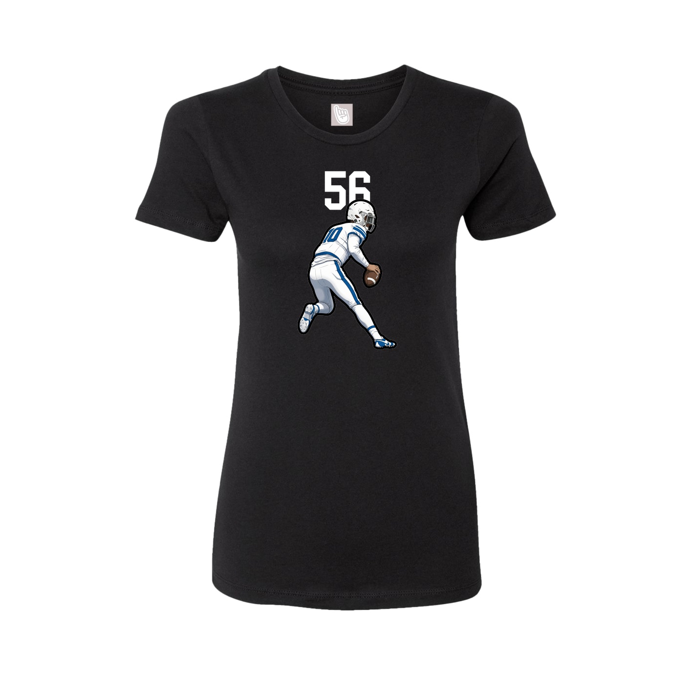 Fitted Women's Tee — Number Top in Black