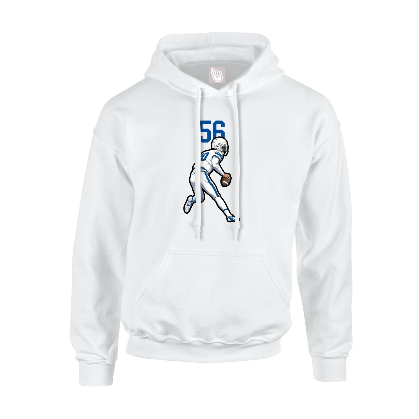 Youth Hoodie — Number Top in White