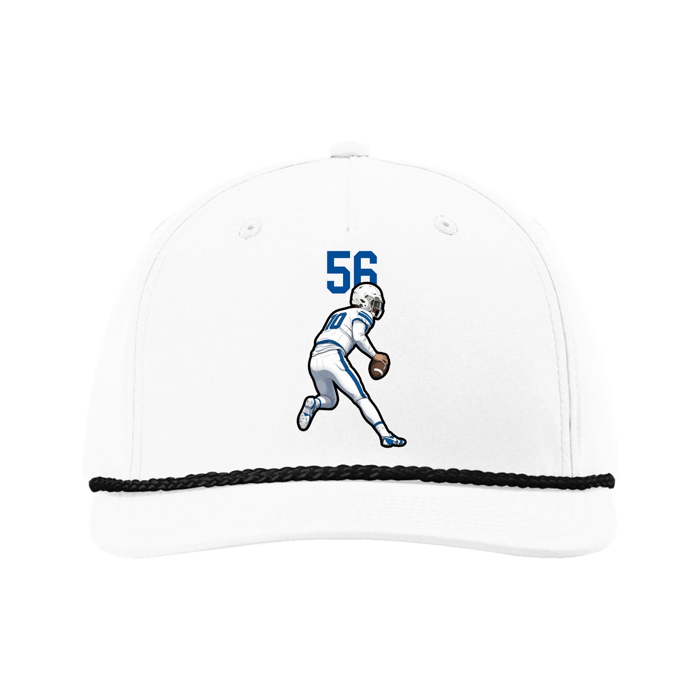 Five-Panel Classic Rope Cap — Number Top in White