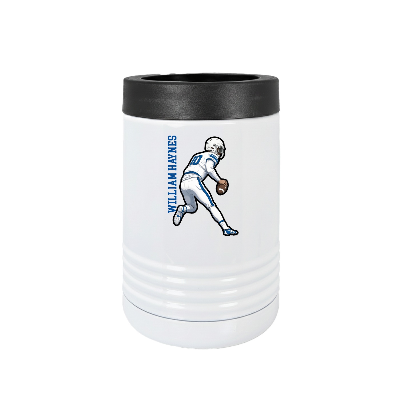 Beverage Holder — Name Vertical in White