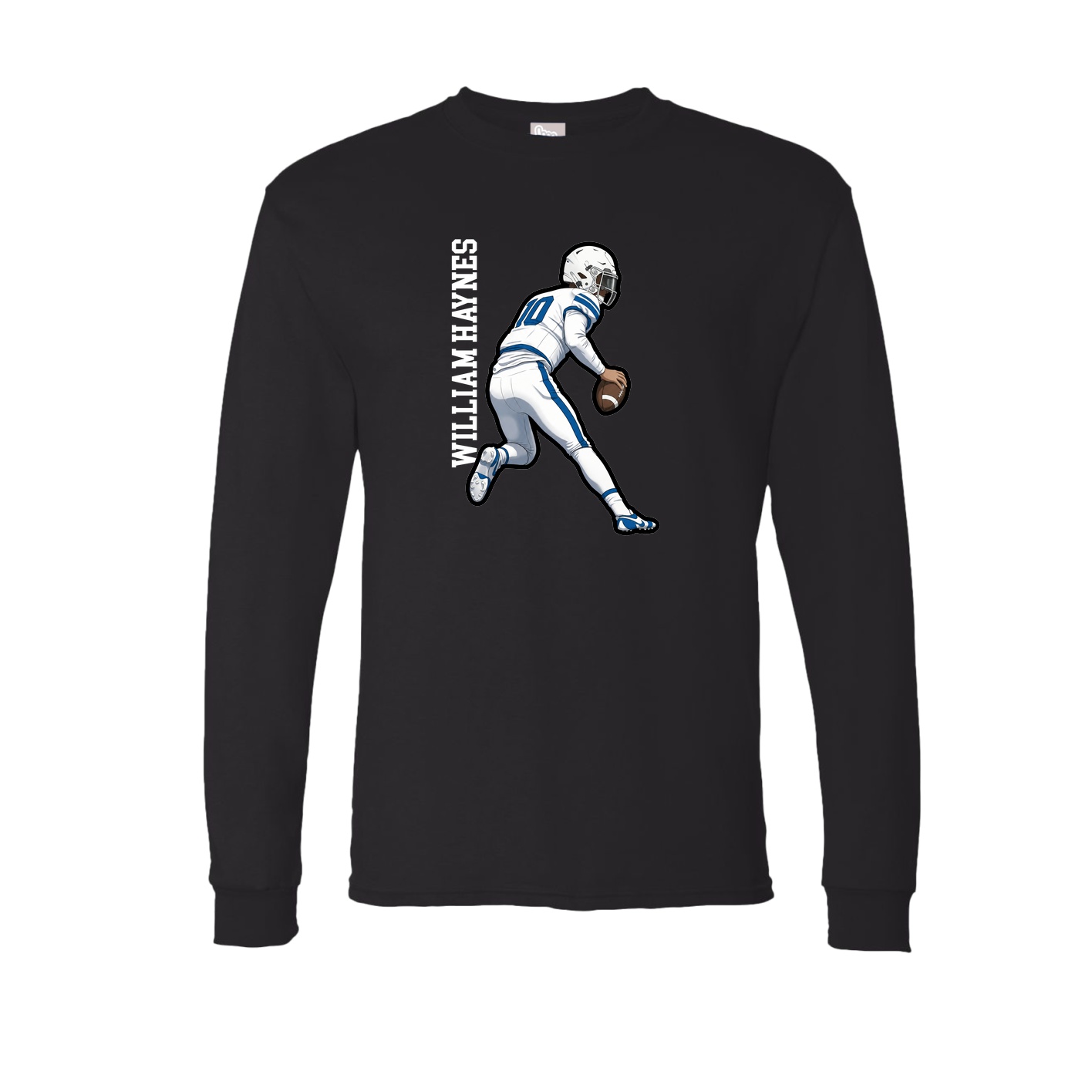 Long Sleeve Tee — Name Vertical in Black