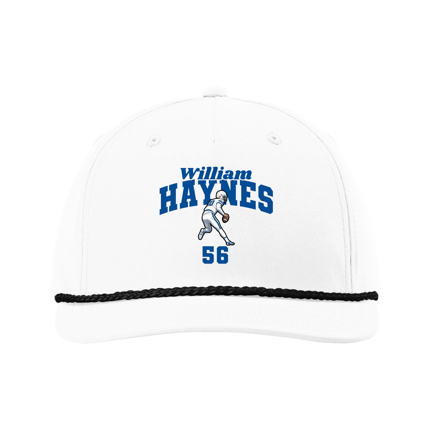 Five-Panel Classic Rope Cap — Signature Arch in White