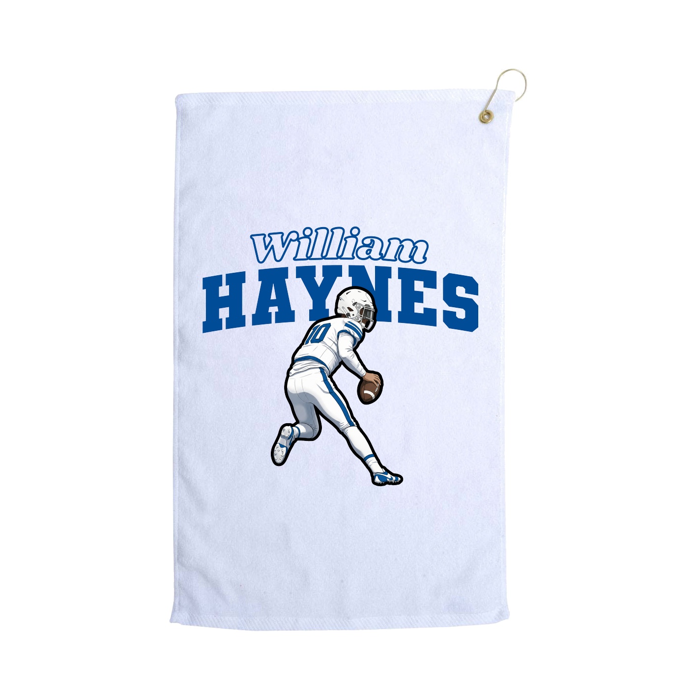 Golf Towel — Name Arch in White