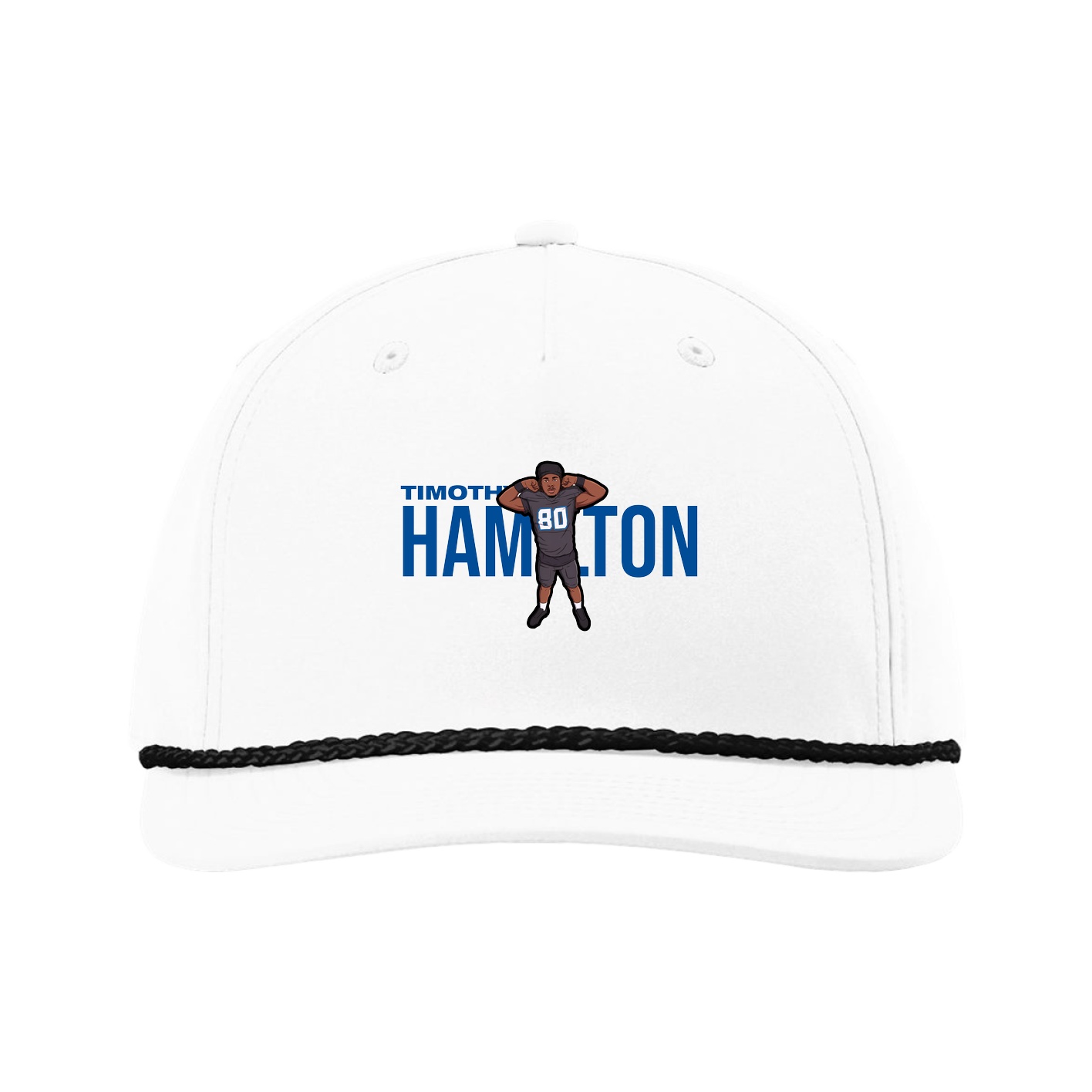 Five-Panel Classic Rope Cap — Player Name in White