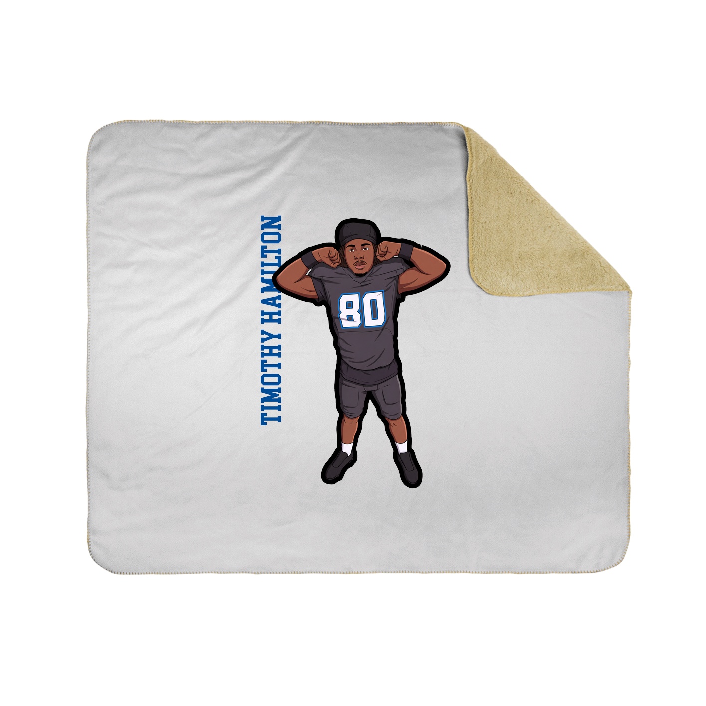 Throw Blanket — Name Vertical in White