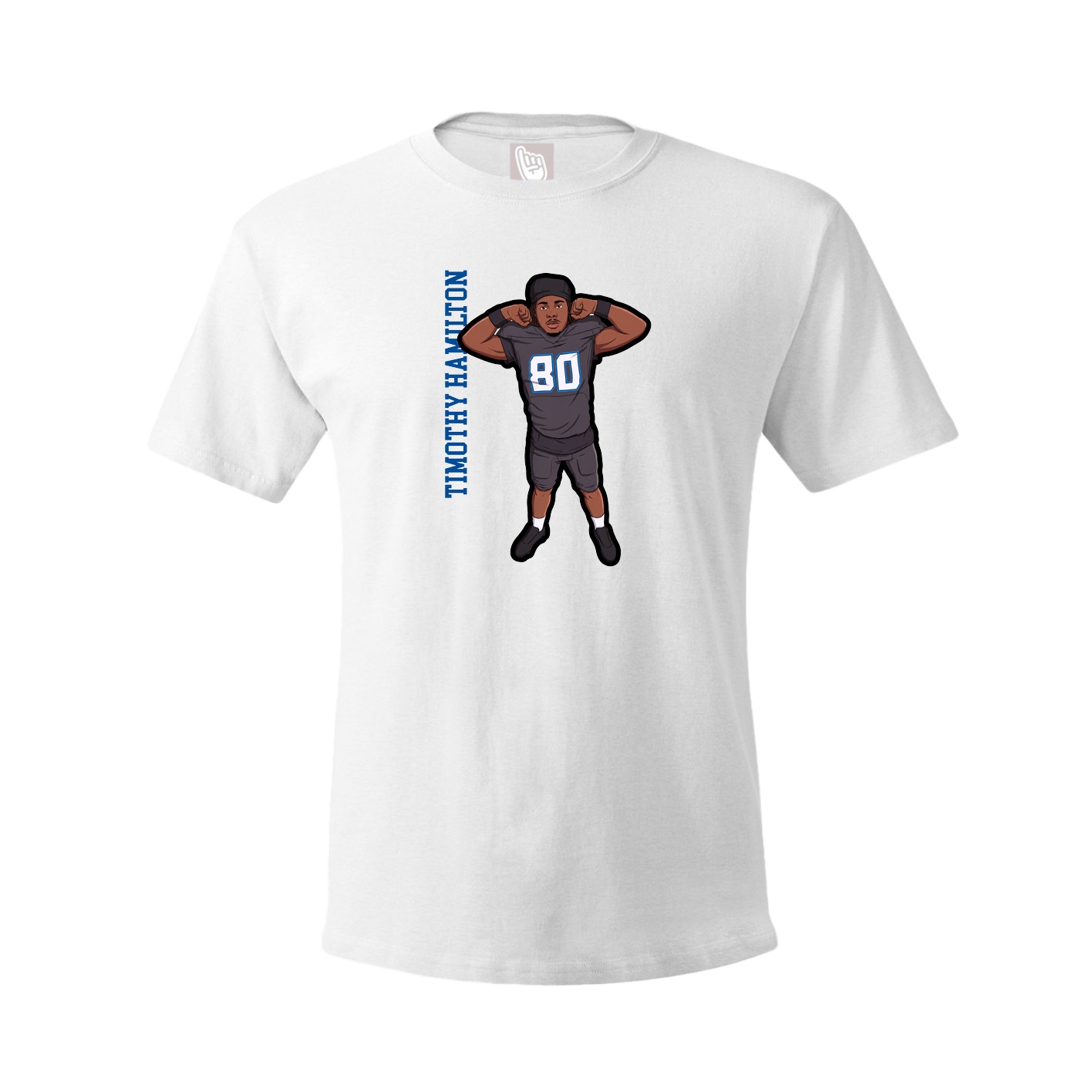 Tee — Name Vertical in White
