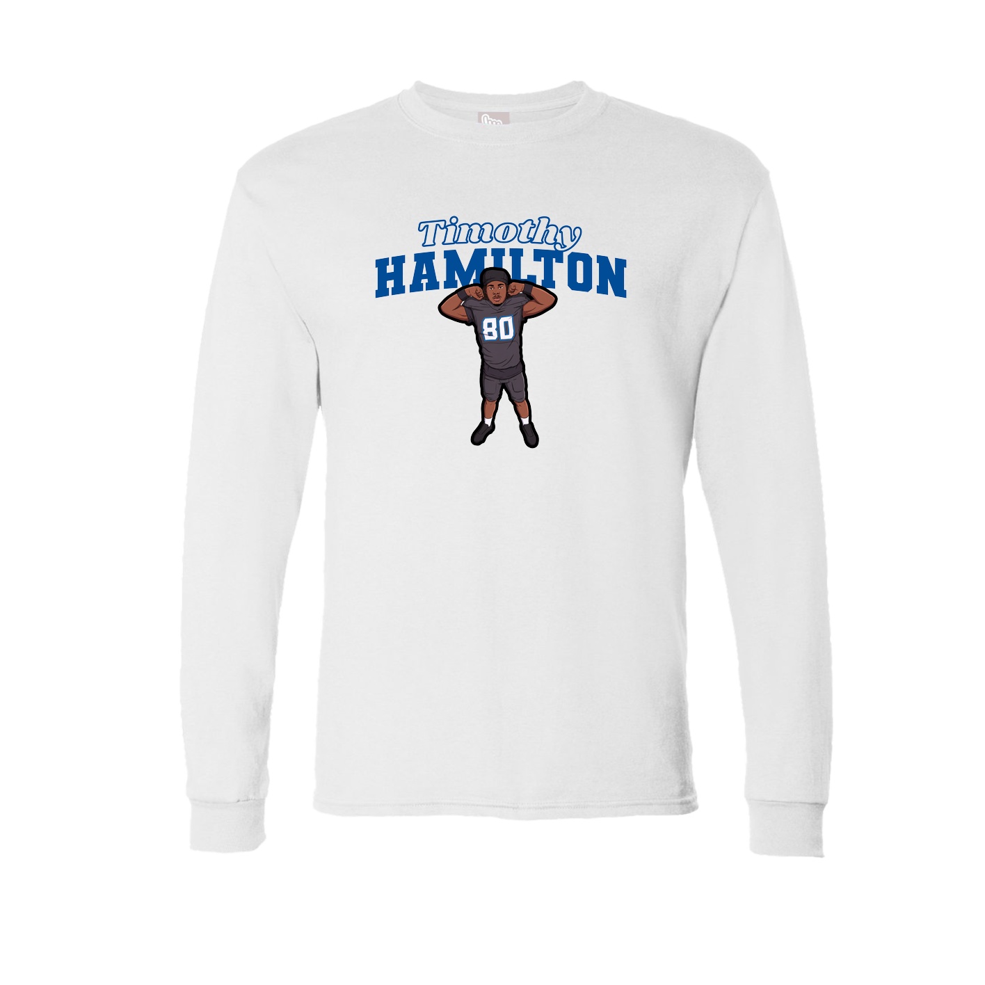 Long Sleeve Tee — Name Arch in White