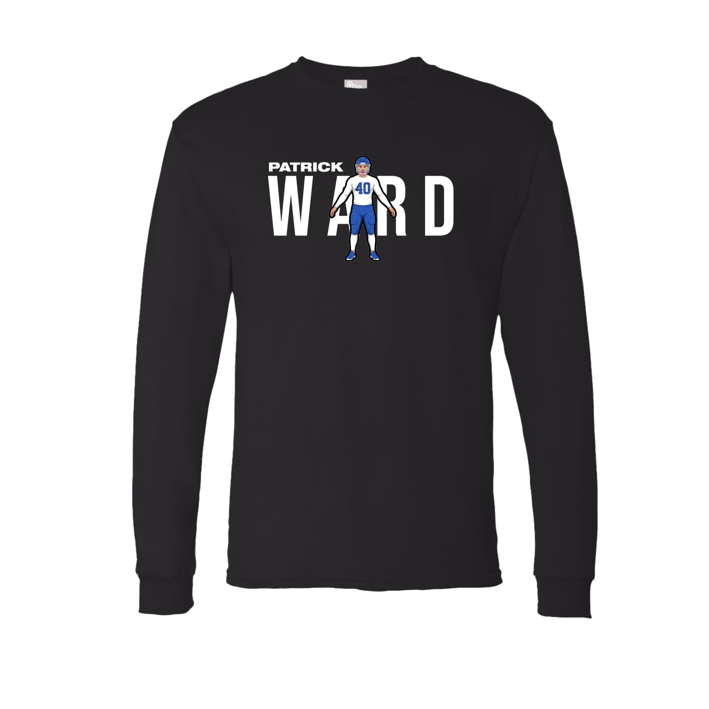 Long Sleeve Tee — Player Name in Black