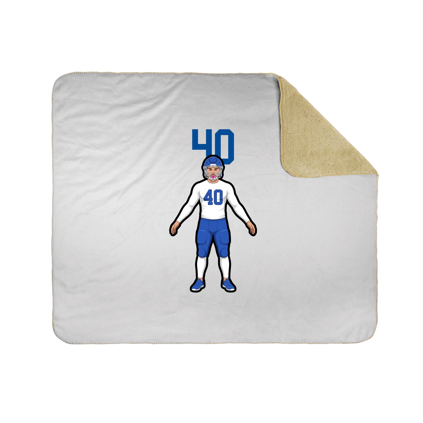 Throw Blanket — Number Top in White