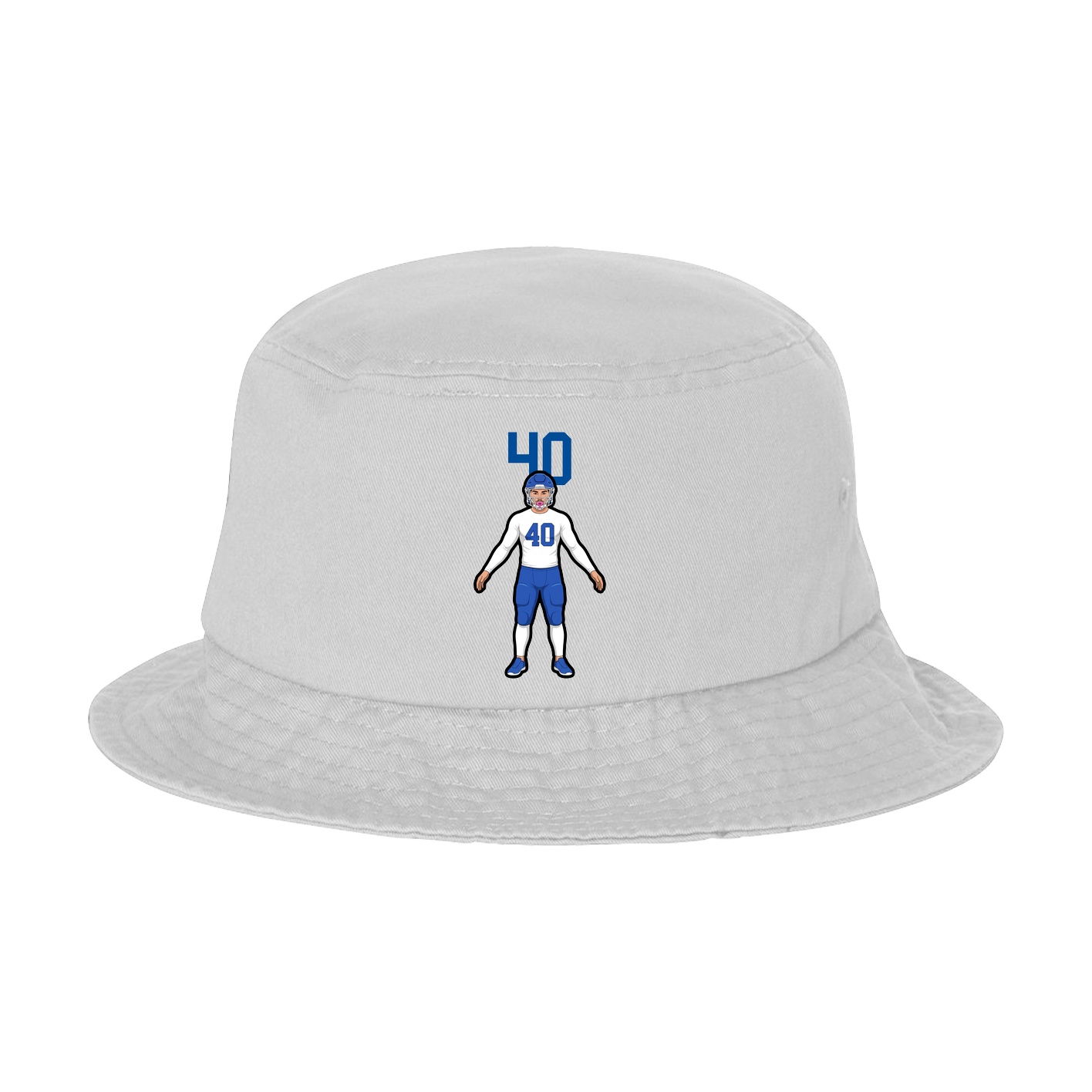 Bucket Cap — Number Top in White