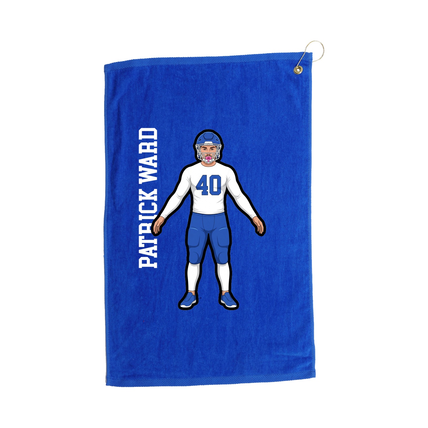 Golf Towel — Name Vertical in Royal